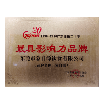 蒙自源-2016最具影響力品牌